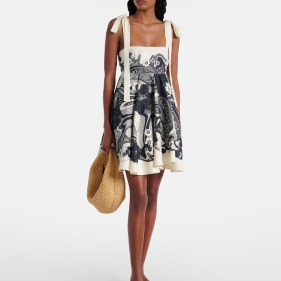 Alémais Mickey floral linen minidress